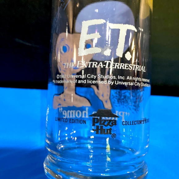 E.T. EXTRA TERRESTRIAL 1982 UNIVERSAL STUDIOS PIZZA HUT COLLECTOR SERIES GLASS - Picture 8 of 8